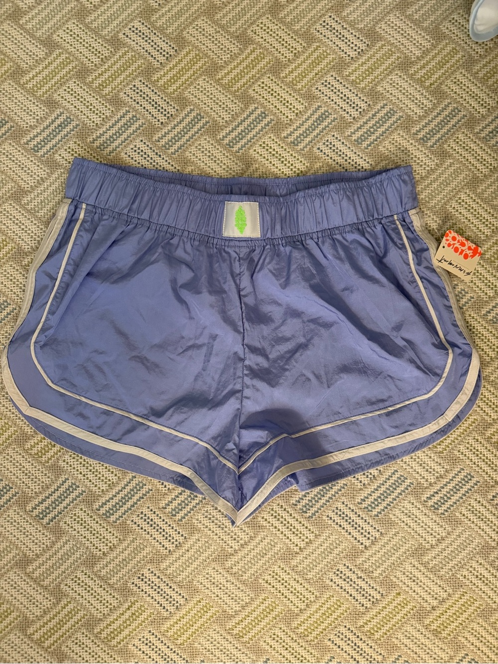 FP Movement by Free People Periwinkle Athletic Shorts with Cream Trim